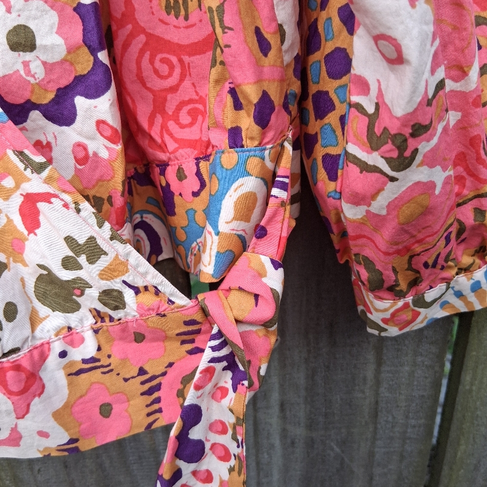 Women's Pink Patterned Jacket - Picture 7 of 11